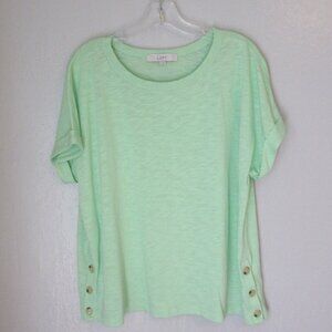 LOFT Mint Green XL Pullover Short Sleeves Cotton Blend Top